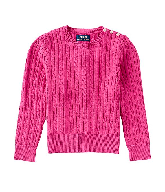 Polo Ralph Lauren Little Girls 2T 6X Long Sleeve Cable Knit Sweater