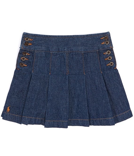 Polo Ralph Lauren Little Girls 2T-6X Pleated Denim Skirt | Dillard's