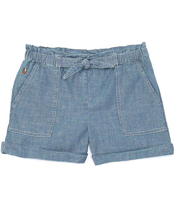 Polo Ralph Lauren Little Girls 2T-6X Porkchop-Pocket Chambray Shorts