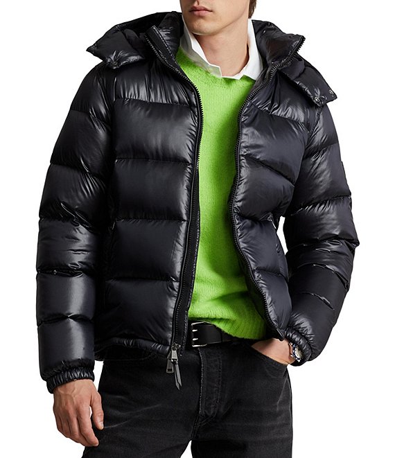 Water-repellent padded jacket with hood