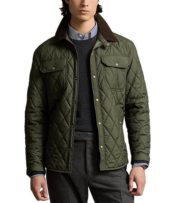 Polo Ralph Lauren (Men's L) newest Green Quilted Water Repellent Jacket / Coat