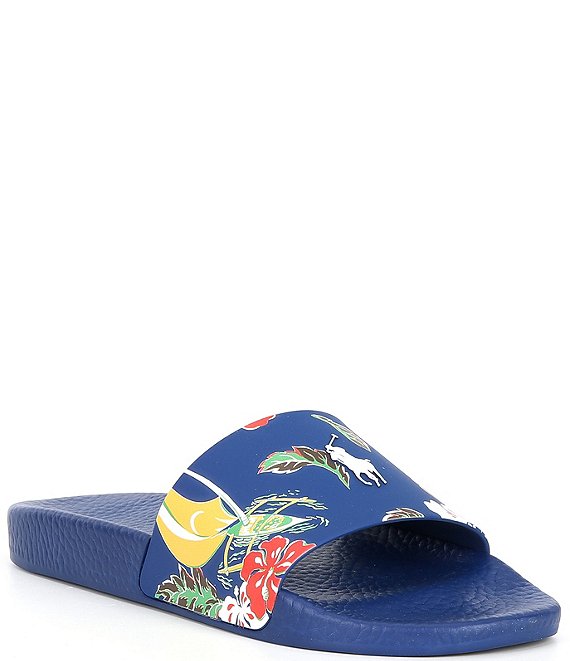 Mens sliders ralph lauren hotsell