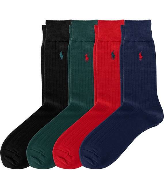 Polo Ralph Lauren Merino Wool Rib Socks 4-Pack Gift Box