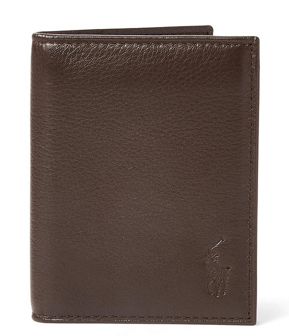 Polo Ralph Lauren Pebbled Leather Billfold, Brown - Image 1