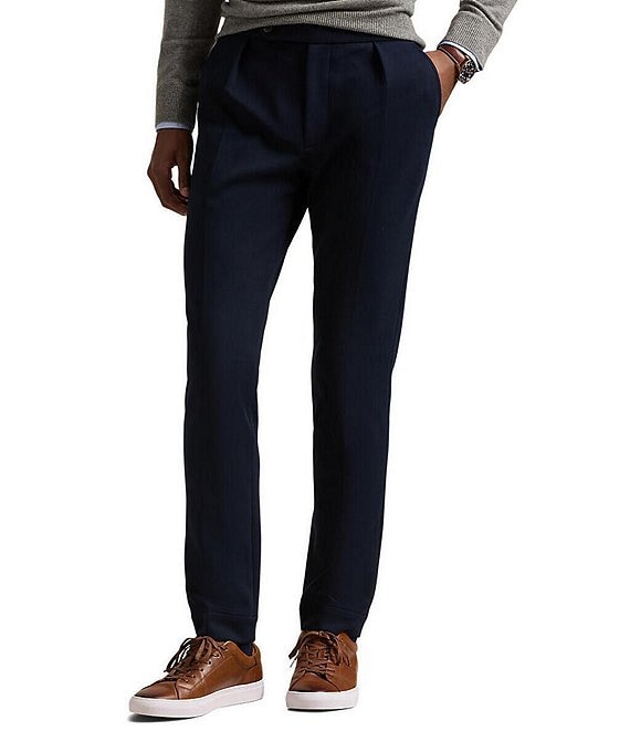 Ralph Lauren Men's Pleated Double-Knit Suit Trousers - Aviator Navy - 36x34 Ralph Lauren Men's Pleated Double-Knit Suit Trousers - Aviator Navy - 36x34