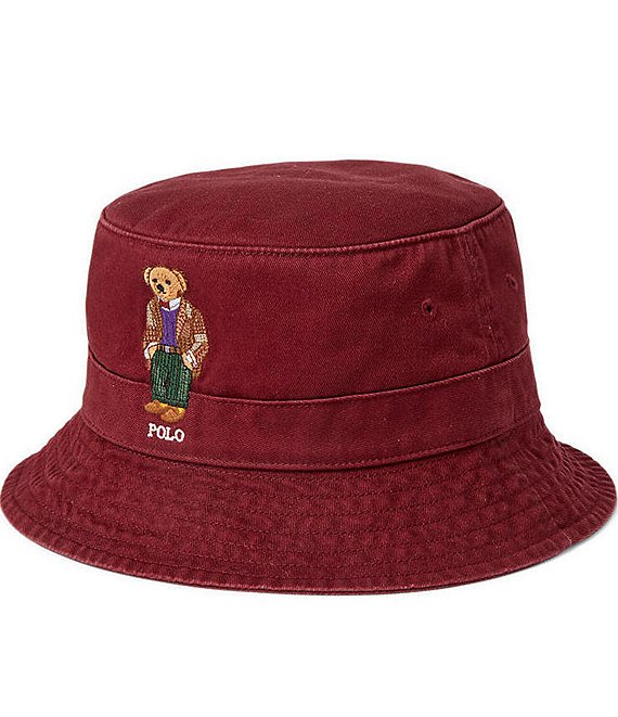 Polo Bear cotton twill bucket hat in white - Polo Ralph Lauren