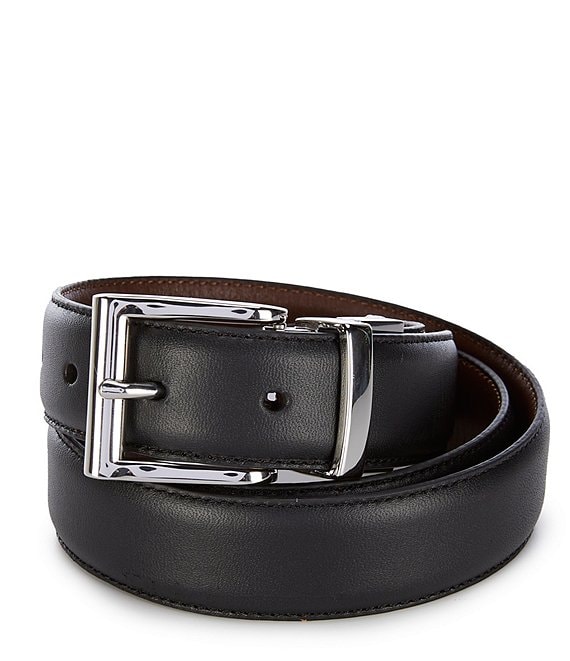 Reversible Belt Leather Mens Black Brown Reversible Belt Dress 