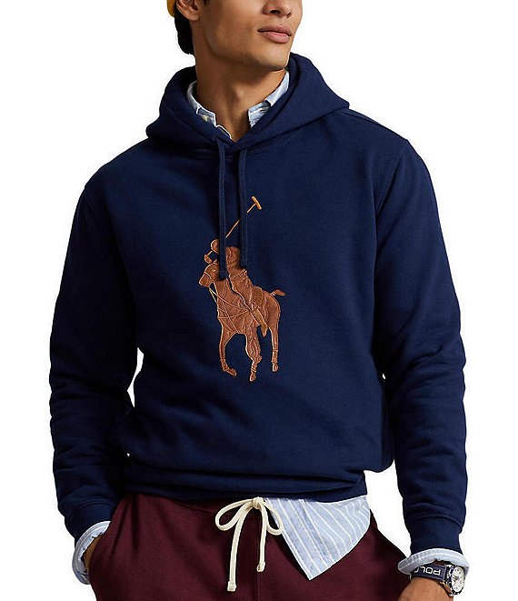 Polo Ralph Lauren Men's Big Pony Logo Fleece Hoodie - Macy's