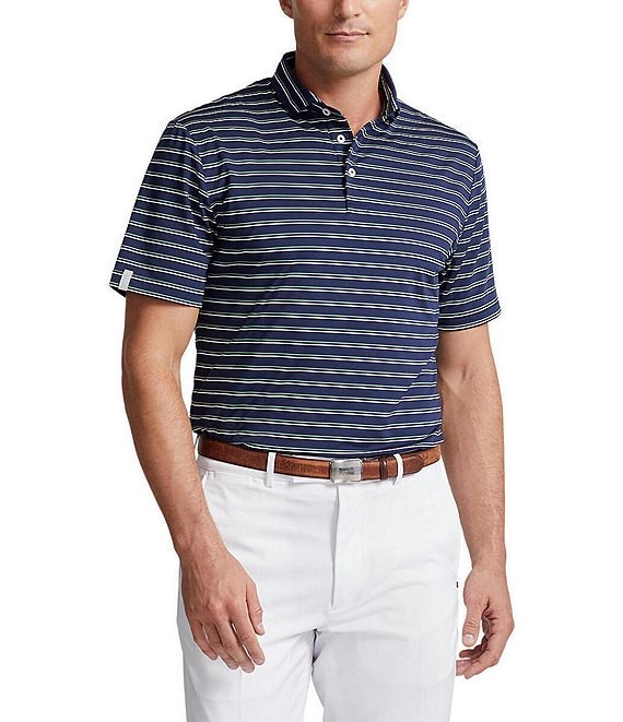 Polo Ralph Lauren RLX Golf Classic-Fit Thin Stripe Jersey Short Sleeve ...