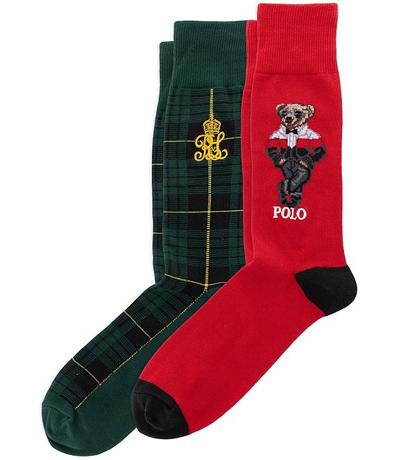 Polo Ralph Lauren Royal Holiday Bear Socks 2-Pack