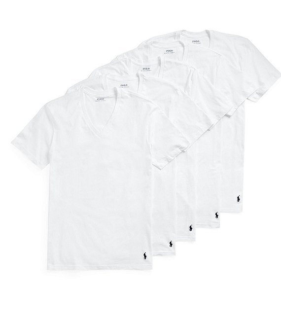 Polo Ralph Lauren Short Sleeve V-Neck Undershirt 5-Pack | Dillard's