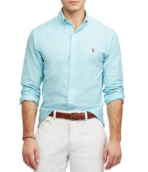 Polo Ralph Lauren Slim-Fit Solid Stretch Oxford Long-Sleeve Woven Shirt ...