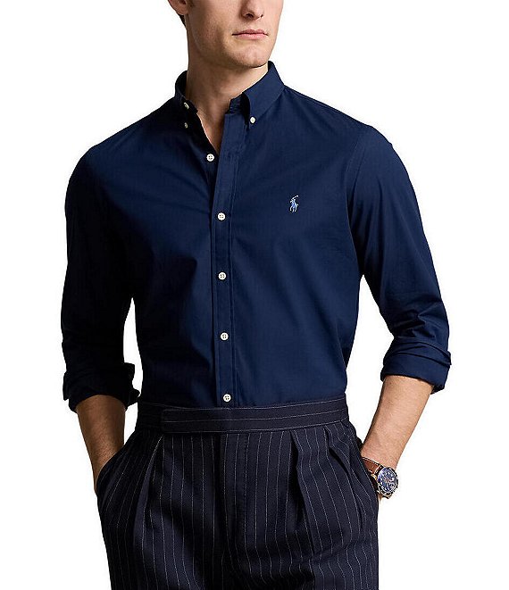 Polo Ralph Lauren Slim-Fit Stretch Poplin Long Sleeve Woven Shirt ...