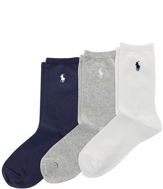 Polo Ralph Lauren Solid Crew Socks, 3 Pack