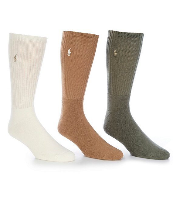 Color:Cream - Image 1 - Solid Cushioned Ribbed Socks 3-Pack