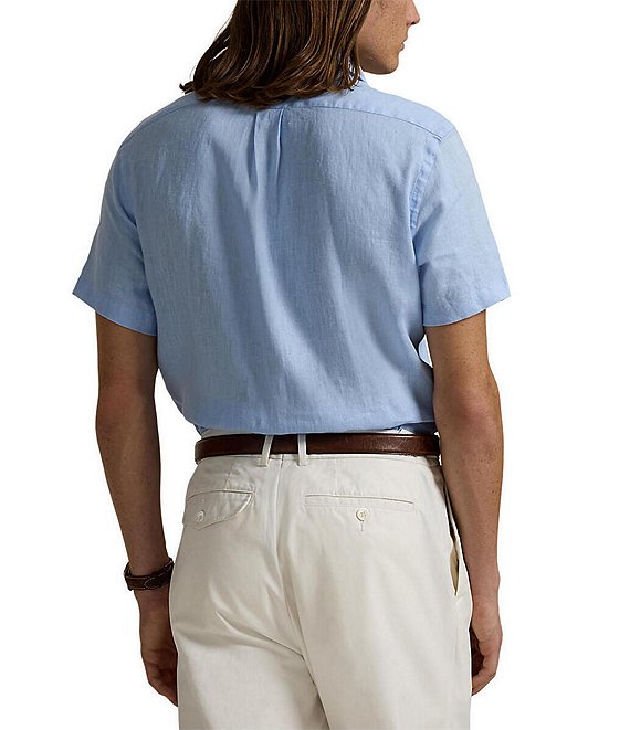 Polo Ralph Lauren Solid Linen Short Sleeve Woven Shirt | Dillard's