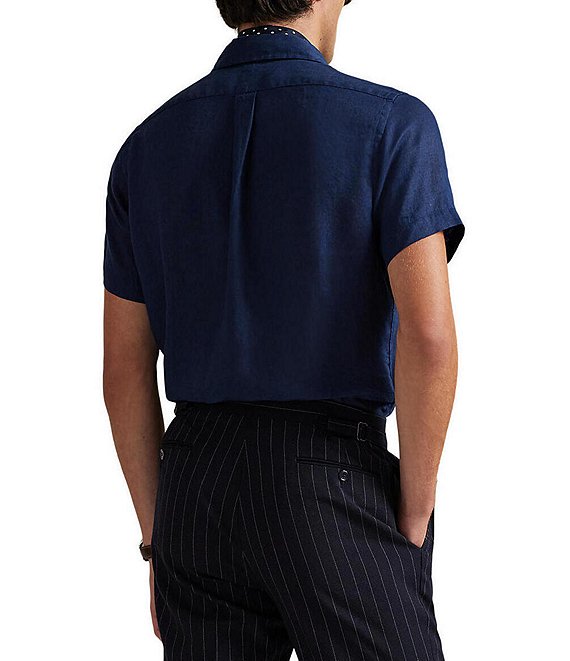 Polo Ralph Lauren Solid Linen Short Sleeve Woven Shirt | Dillard's