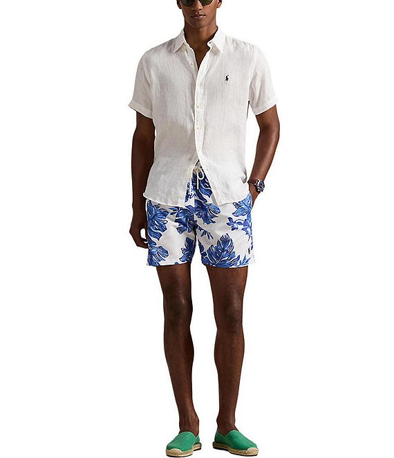 Polo Ralph Lauren Solid Linen Short Sleeve Woven Shirt | Dillard's