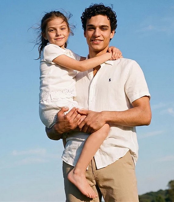 Polo Ralph Lauren Solid Linen Short Sleeve Woven Shirt | Dillard's