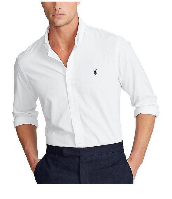 Polo Ralph Lauren Solid Twill Performance Stretch Long-Sleeve Woven Shirt |  Dillard's