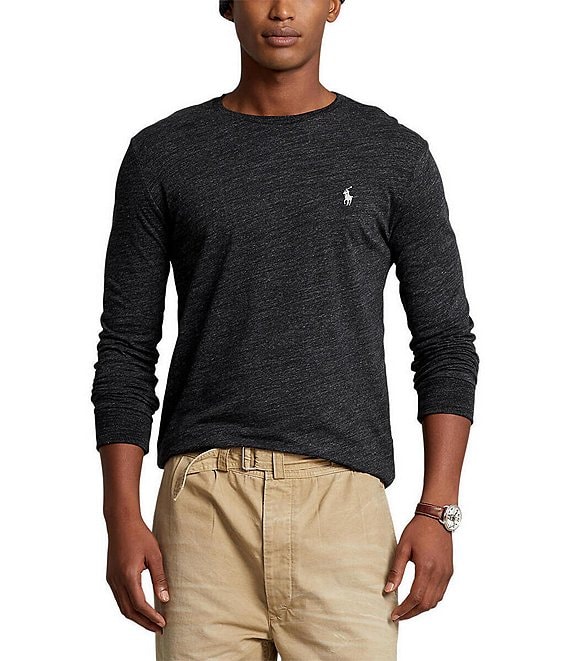 Polo Ralph Lauren Custom Slim Fit Long Sleeve T-shirt for Men Mens Clothing T-shirts Long-sleeve t-shirts 