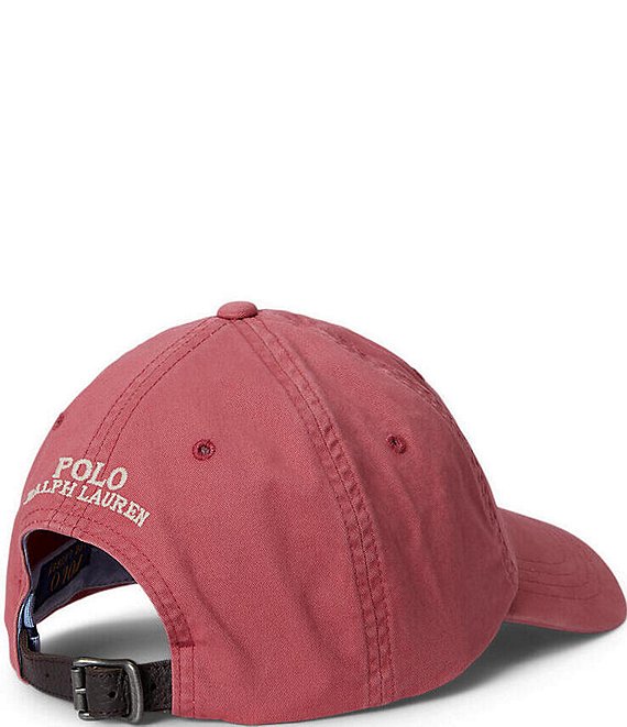Polo Ralph Lauren Stretch Embroidered Pony Leather Strap Chino Cap