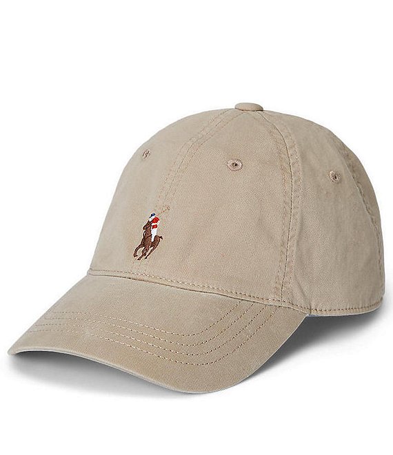 Vintage POLO Sport Ralph Lauren Baseball Hat Cap store Beige Khaki One Size Strap Back