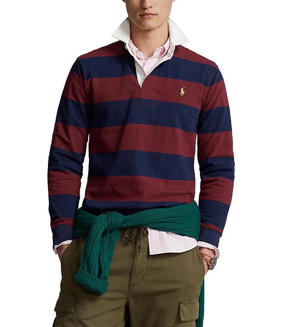 Polo Ralph Lauren Stripe Rugby Long Sleeve Polo Shirt | Dillard's