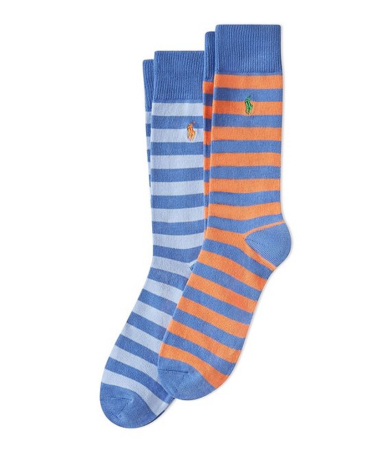 Polo Ralph Lauren Striped Slack Crew Socks 2-Pack | Dillard's