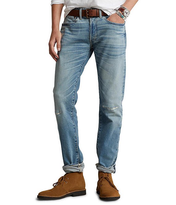 Polo Ralph Lauren Sullivan Slim-Fit Distressed Stretch Jeans | Dillard's