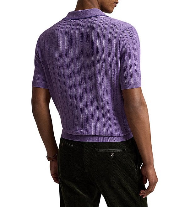 Polo Ralph Lauren Textured Cotton Polo Sweater - Hunter Navy