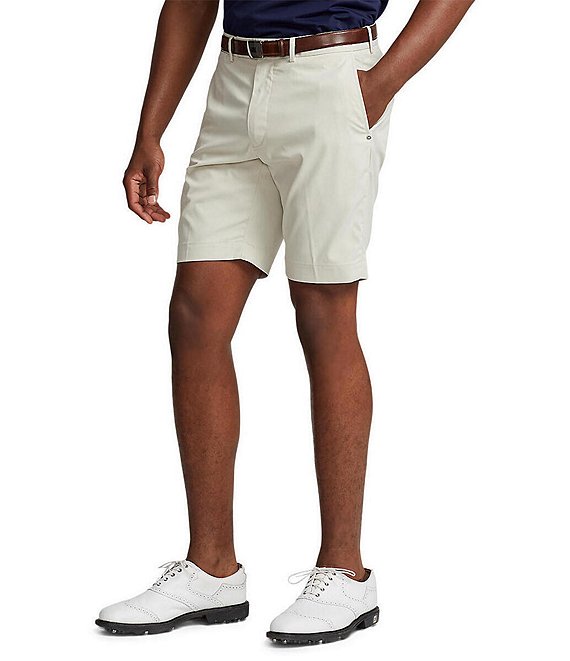 Color:Basic Sand - Image 1 - Twill RLX Golf Performance Stretch Tailored Fit 9#double; Inseam Shorts