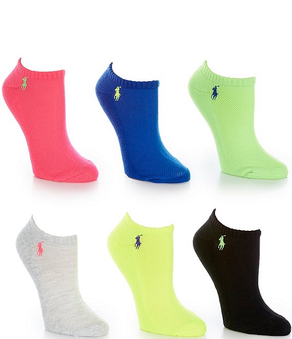 Color:Purple Assorted - Image 1 - Women's Ultra Low-Cut Cushioned Sport Socks, 6 Pack