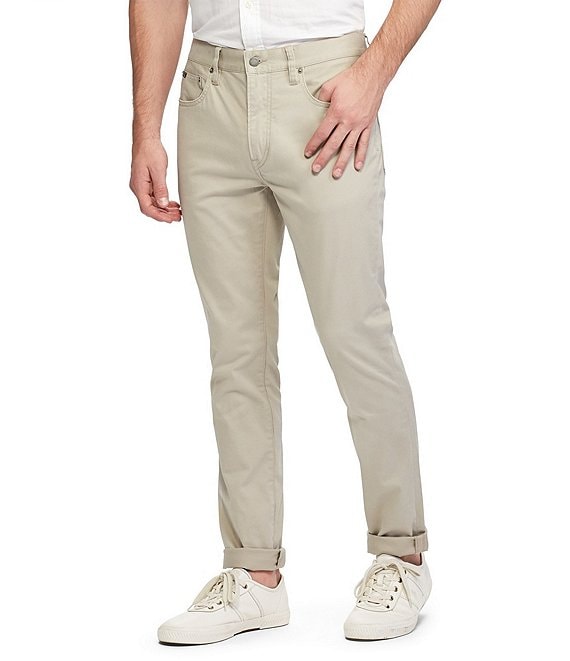 Color:Surplus Khaki - Image 1 - Varick Slim-Fit Sateen Stretch Pants