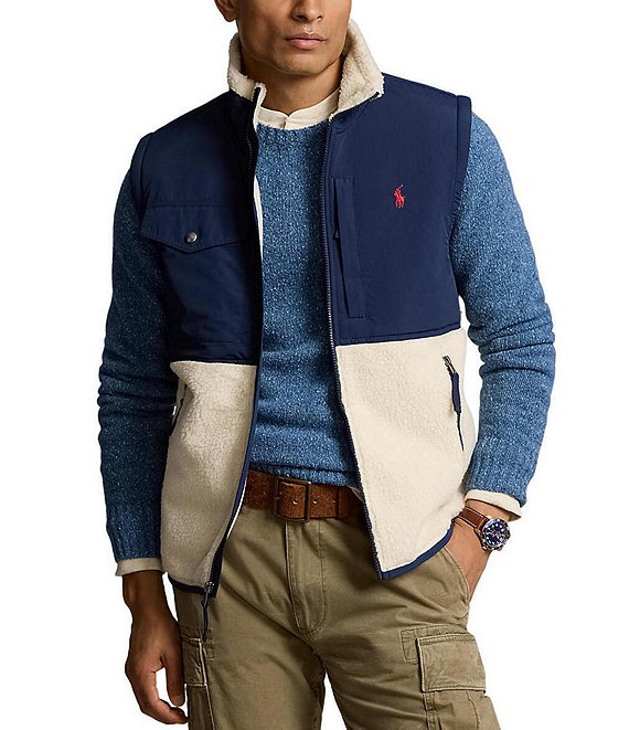 Polo Ralph purchases Lauren Men’s Fleeced Vest Zip Up Outerwear Sleeveless Jacket XLT $168