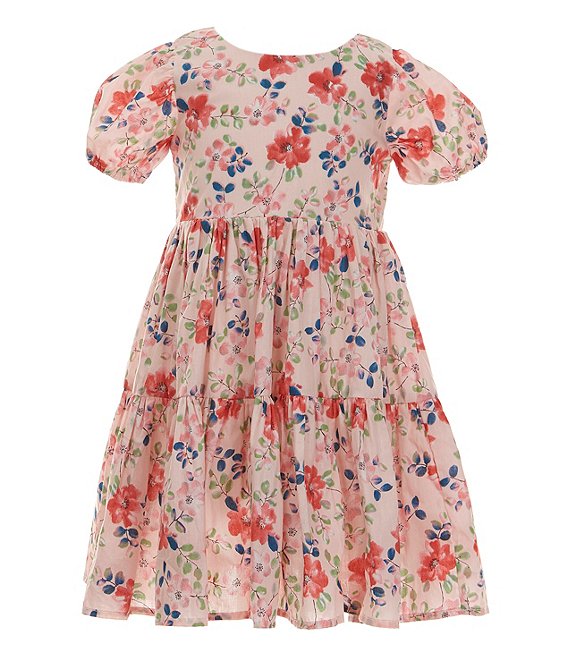 Popatu Little Girls 2-6X Short-Sleeve Floral-Printed A-Line Dress ...