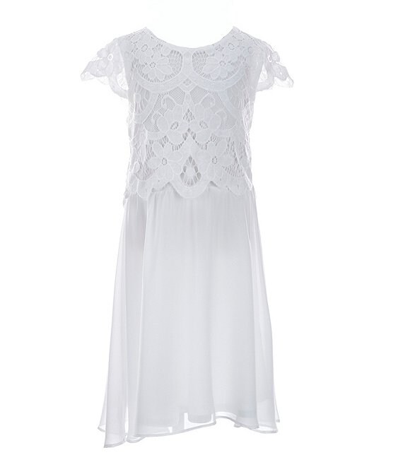 Poppies and Roses Big Girls 7-16 Lace Popover Dress | Dillard's