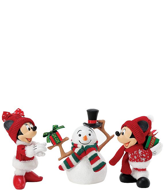 Disney popular Snowman Mickey and Minnie Mouse Set