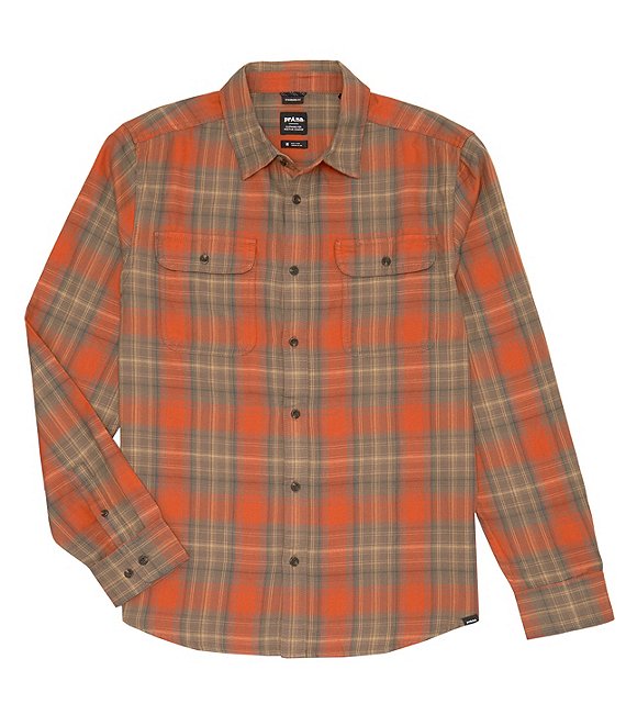 Color:Rust - Image 1 - Edgewater Long-Sleeve Organic Materials Woven Shirt