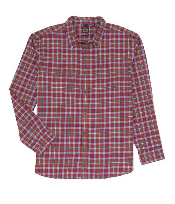 Color:Rhubarb - Image 1 - Los Feliz Flannel Long-Sleeve Organic Materials Woven Shirt