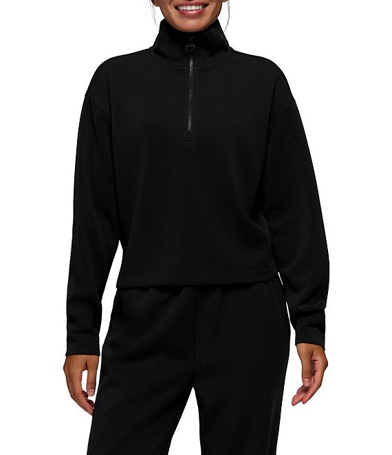 prAna Shea Soft Double Knit Mock Neck Half Zip Pullover