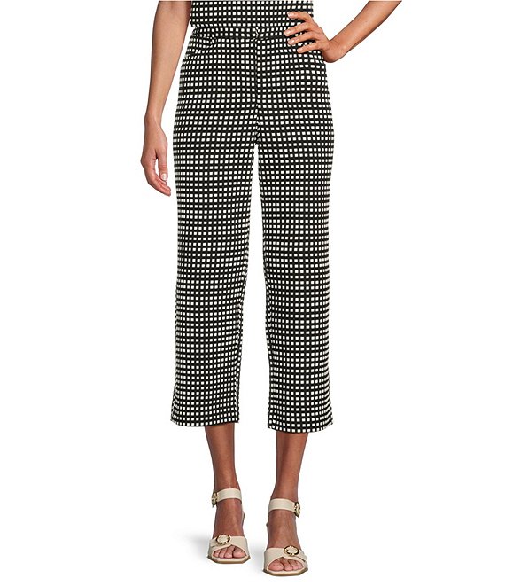 Preston & York Arden Gingham Ankle Length Coordinating Front Flat Pants ...