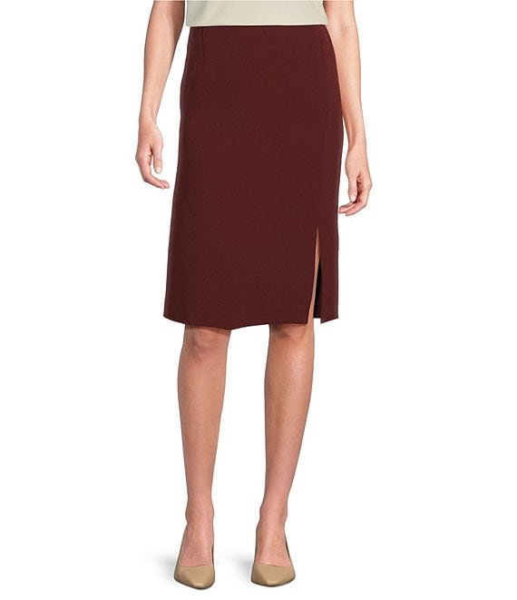 Preston York Morgan Twill Crepe Side Slit Coordinating Pencil Skirt Dillard s