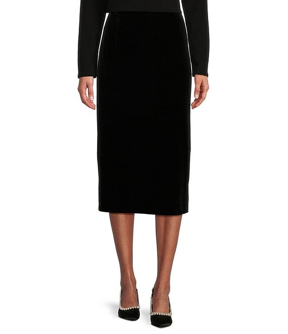 Preston & York Pencil Midi Velvet Taylor Skirt | Dillard's