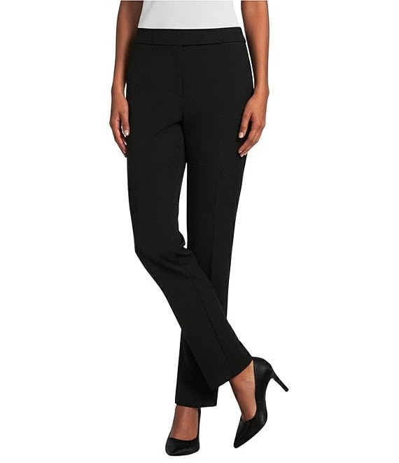 Preston & York Flat Front Slim Straight Leg Pants, Black - Image 1