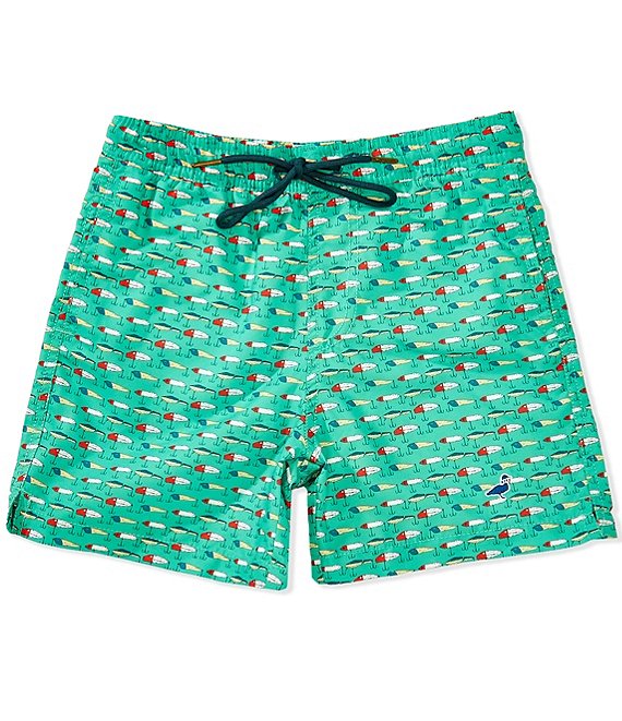 Properly Tied Big Boys 8-20 Vintage Fishing Lures Print Swim Trunks, Vintage Lures - Image 1