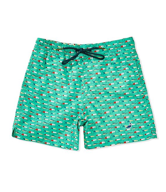 Properly Tied Little Boys 2T-7 Vintage Fishing Lures Print Swim Trunks, Vintage Lures - Image 1