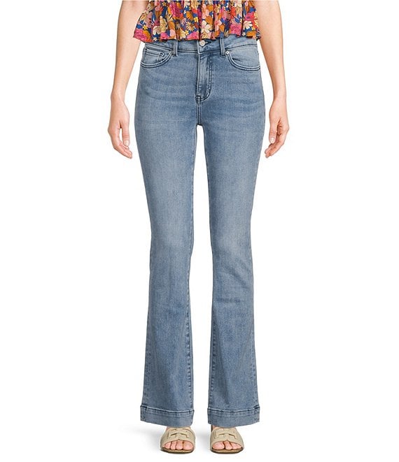 Prosperity Denim Mid Rise Clean Hem Trouser Bootcut Jeans, Medium Wash - Image 1