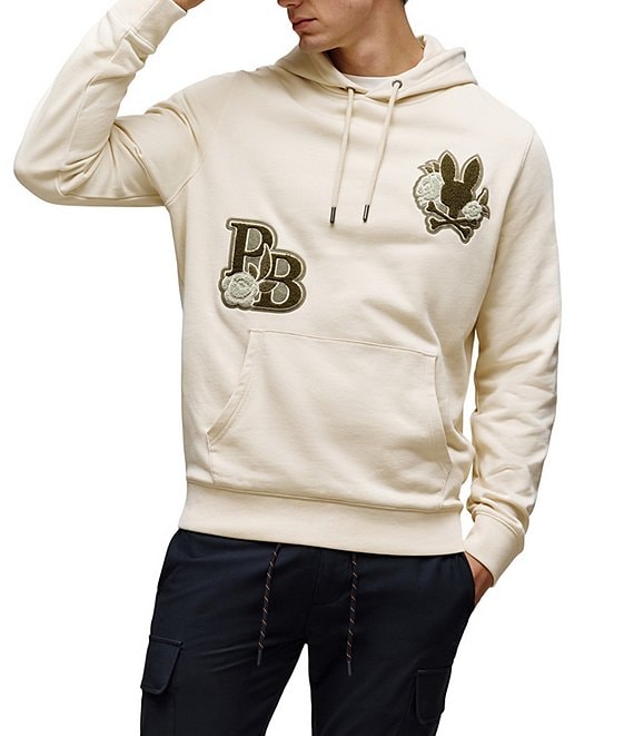 Psycho Bunny Auguste Hoodie, White Cap - Image 1