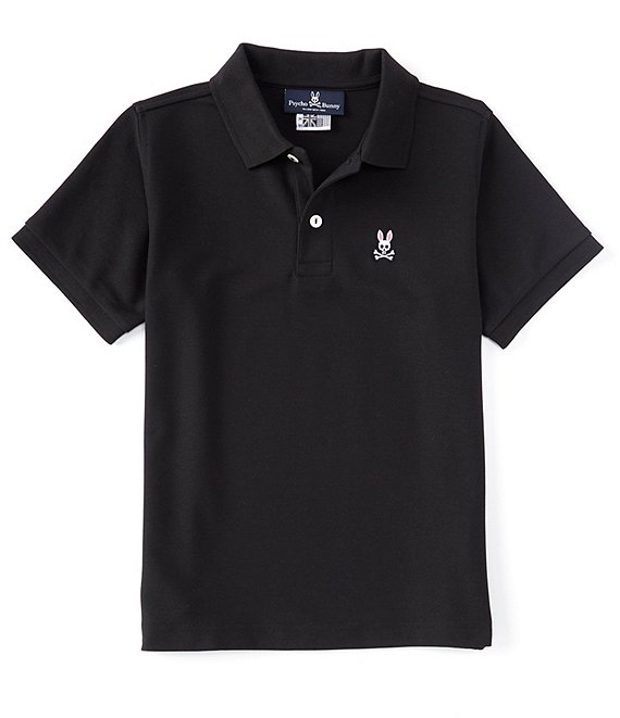 Color:Black - Image 1 - Big Kids 7-20 Short Sleeve Essential Polo Shirt